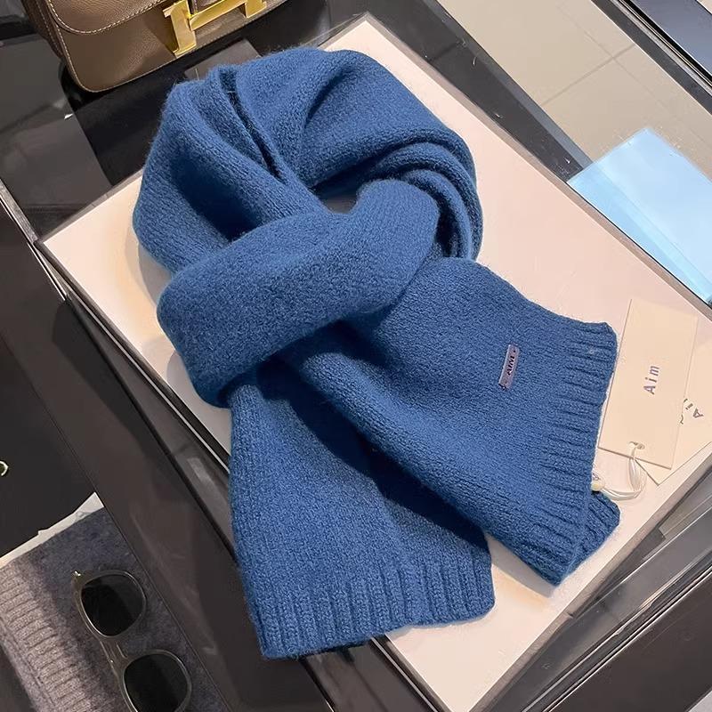 High Quality 100% Wool Scarf Women Men Autumn Australian Pure Wool Knitted Muffler Female Male Solid Simple Decorate Scarves