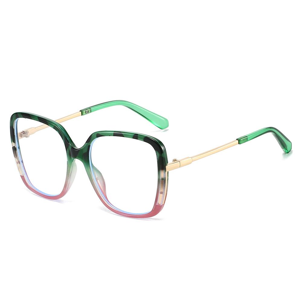 New Anti Blue Light Square Women Glasses Personality Two Color Frame Design Clear High End Quality Trendy Men Glasses