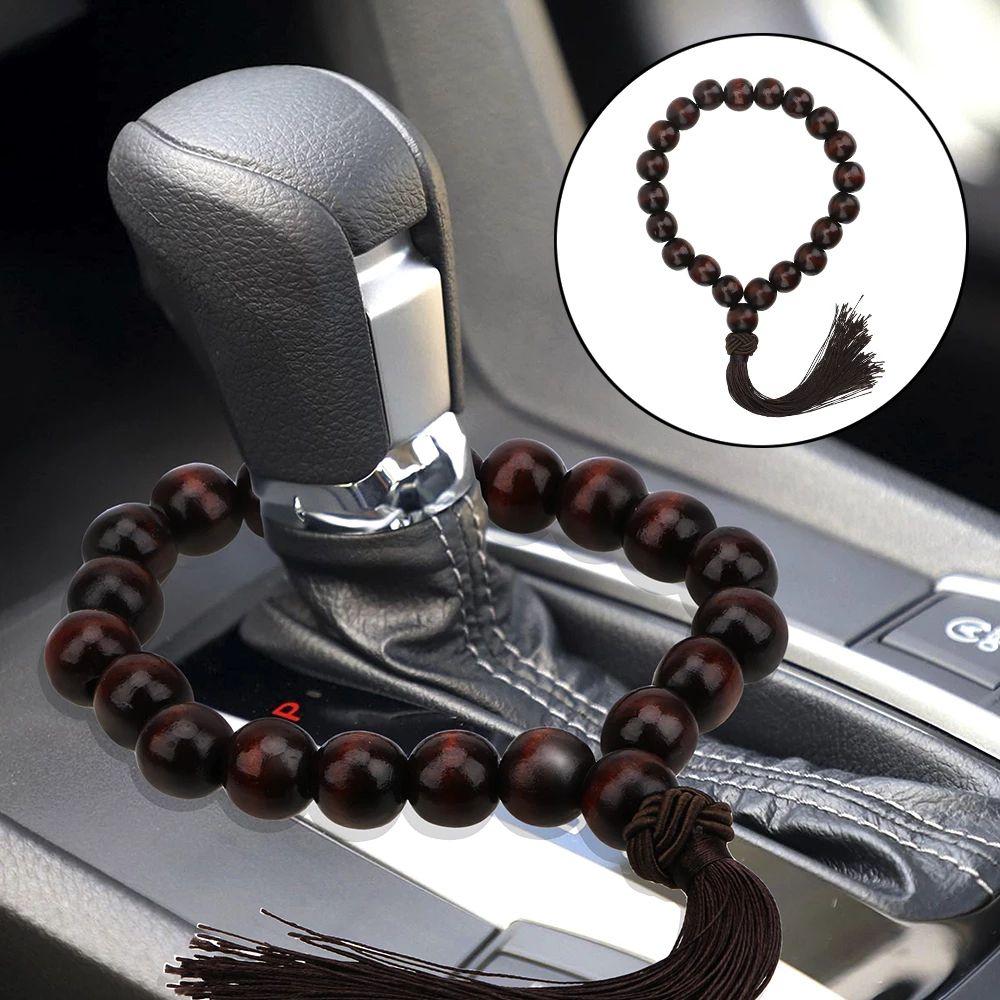 

Pendant Car Ornament Car Pendant Lucky Car Charm Car Rearview Mirror Hanging Wood Buddha Beads