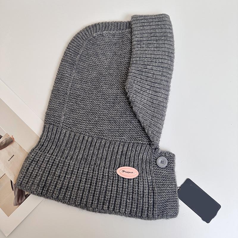 Korean Balaclava Hat Women's Winter Warm Hat Scarf Integrated Couple's Ear Protection Wool Knitted Hat