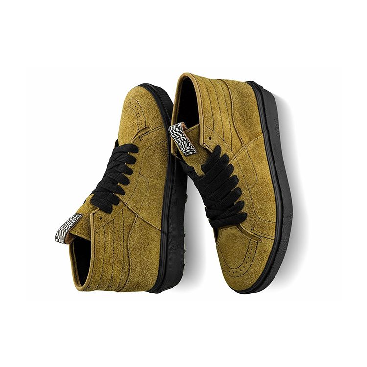 Vans Taka Hayashi x Sk8-Boot LX Hairy Suede - Tapenade Unisex Sneakers Grün Schwarz VN0A4UWQ2W4