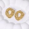 Waterproof Luxury Irregular Hammer Ins Wind Stainless Steel Stud Earrings French High-end 18K Gold-plated Trend Fashion