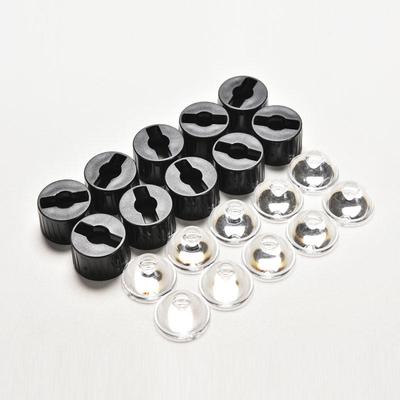 Lot de 10 lentilles LED à 5 degrés pour LED haute puissance 1 W 3 W avec support noir à vis 20 mm