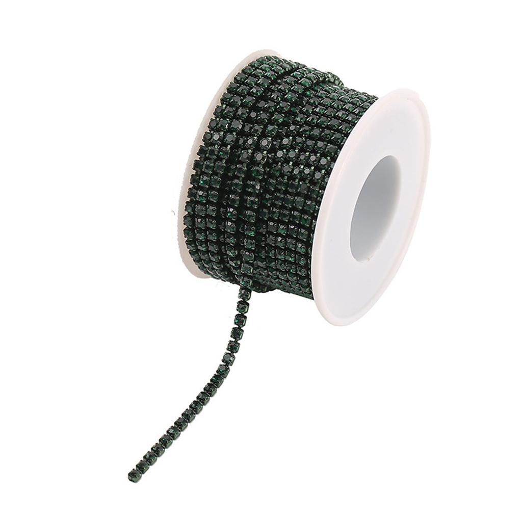 PEESOM 6-18 Crystal Rhinestone Cup Chain Sew Glass Rhinestone Trim Chain Glue Colorful Crystal Cup Chain For DIY Craft