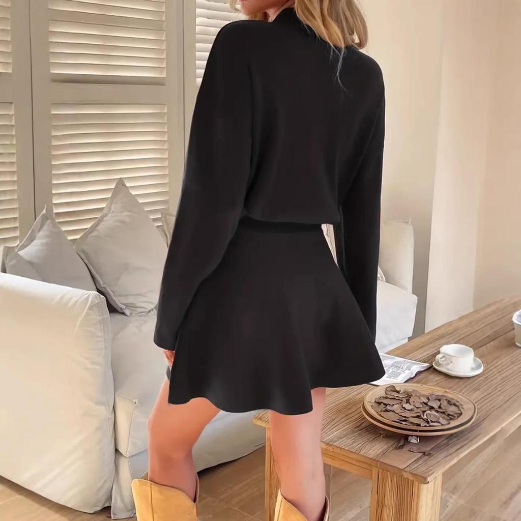 Seventeen Colors Slim Fit Half High Collar Knit Dress in Five Sizes