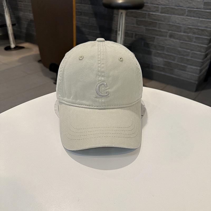 Washed Cotton Baseball Cap Letter C Embroided For Unisex Couples Casual Outdoor Sunshade Sun Hat Face Small Caps For Men Hats