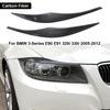 2Pcs Car Headlight Lamp Eyebrows Cover Trim Stickers For BMW 3-Series E90 E91 320I 330I 2005-2012 Glossy Black Car Eyelids Lids