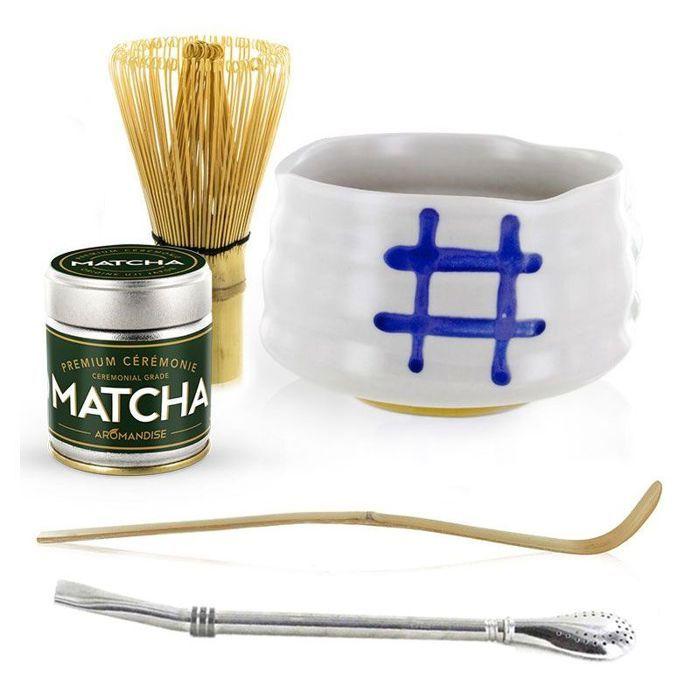 Coffret Découverte de la cérémonie du thé Matcha + paille inox avec filtre