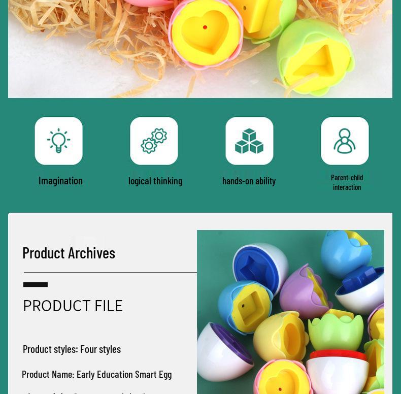 Early Education Children's Stackable Shape and Color Matching Eggs