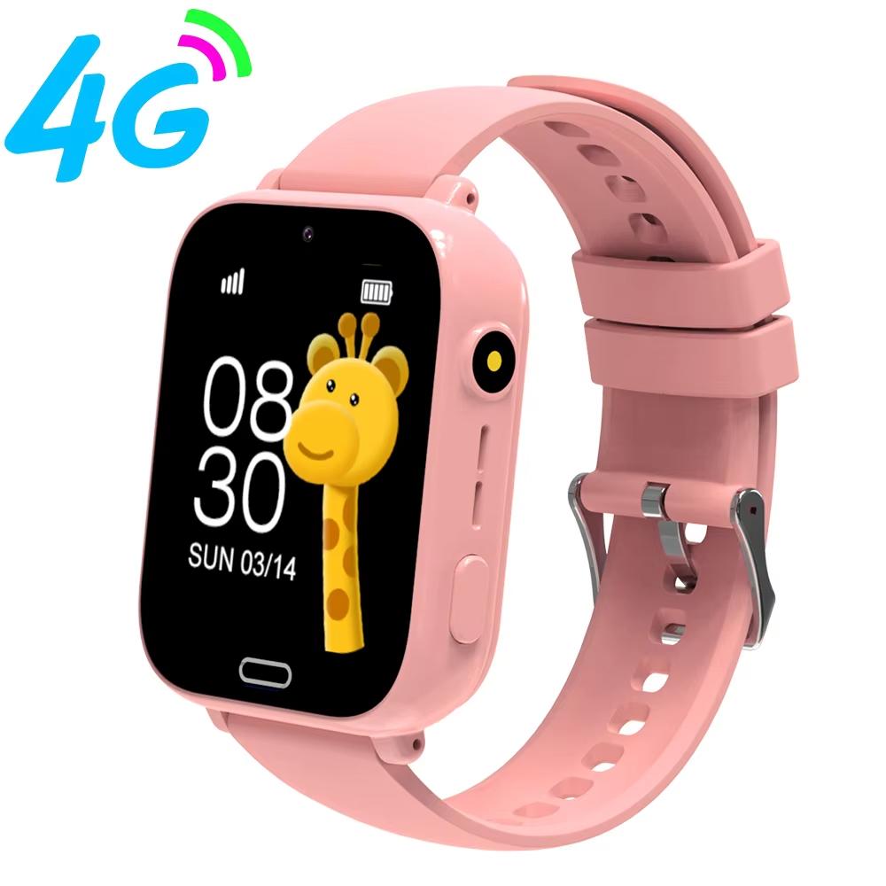 

2025 Новые умные часы для детей 4G телефон WIFI LBS трекер местоположения игры видеозвонок будильник детские смарт-часы камера подарок для мальчиков и девочек розовый