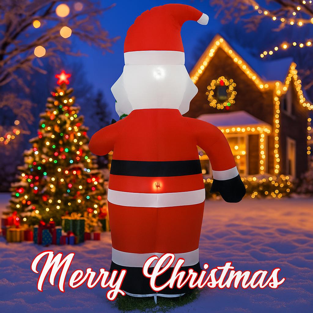 3.9FT LED Inflatable Xmas Yard Deco Santa Claus Candy Cane Christmas Home Decorations Ornament Festive Toy Gifts Supplies Decor