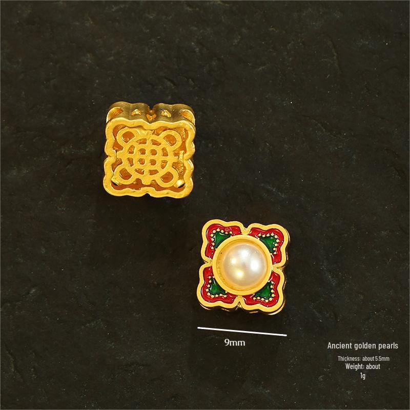 

Китайские старинные золотые плетеные веревочные украшения: Подвеска для мобильного телефона и автомобиля из полых бусин жемчуга ручной работы