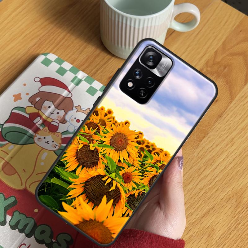 Sunflower Floral Case For Xiaomi Redmi Note 14 Pro 13 12 11 10 15 Pro Plus Redmi 15 C 13 10C 12C 13C 14C Cover