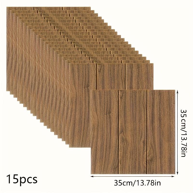 20 Pcs 3D Wood Grain Self-Adhesive PVC Wall Sticker  Waterproof  Stain Resistant  Washable  Collision Resistant Waterproof and Moisture-proof