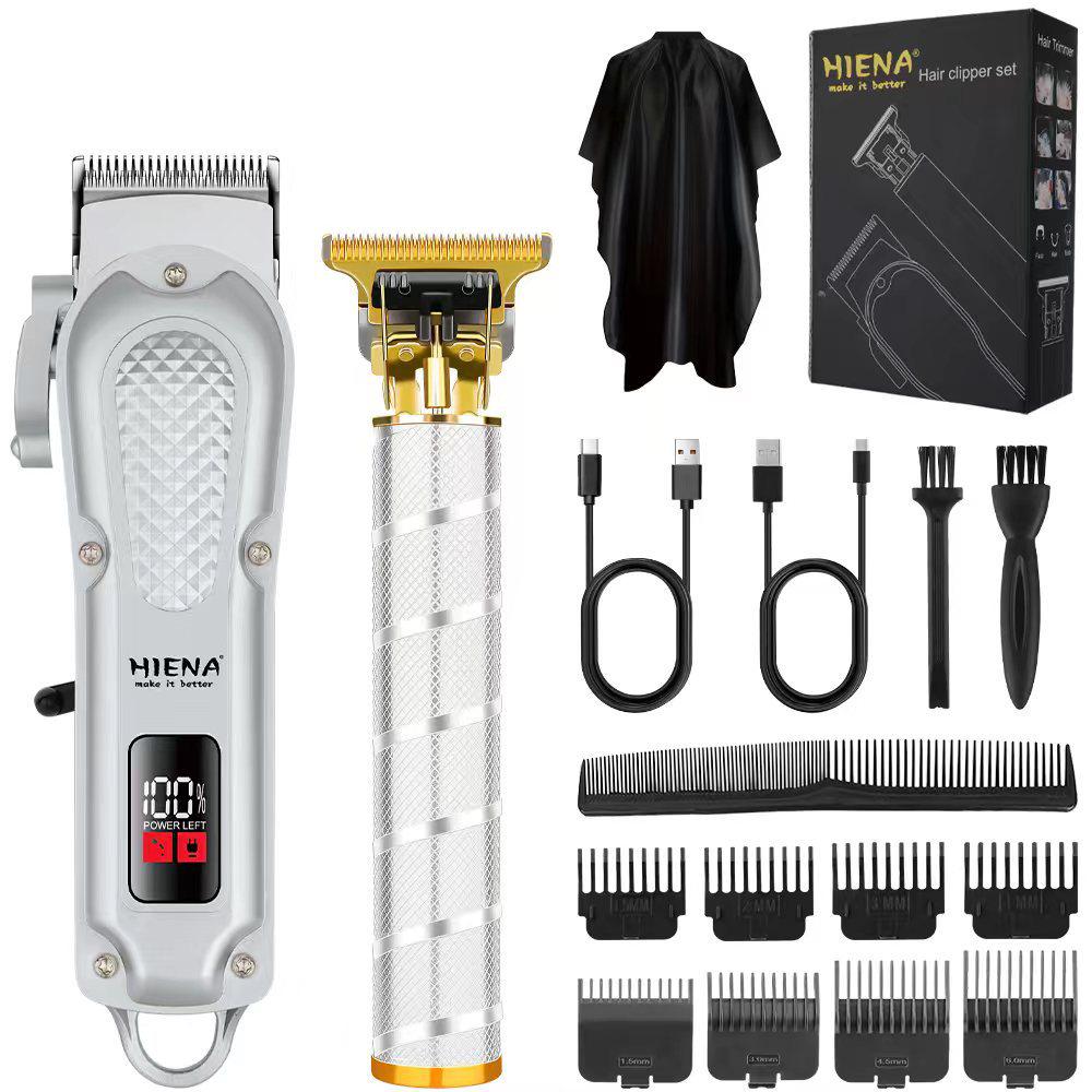 HIENA Electric Hair Clipper with Number Display, Oil Head Carving, Push Clippers for Barbers.