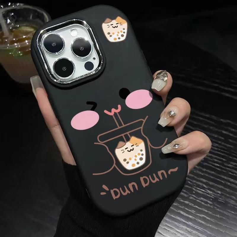

Мультяшный чехол для телефона Milk Tea подходит для Apple 16promax 14plus Креативный 15pro и Европейский и американский стиль 13mini iphone7p/8p