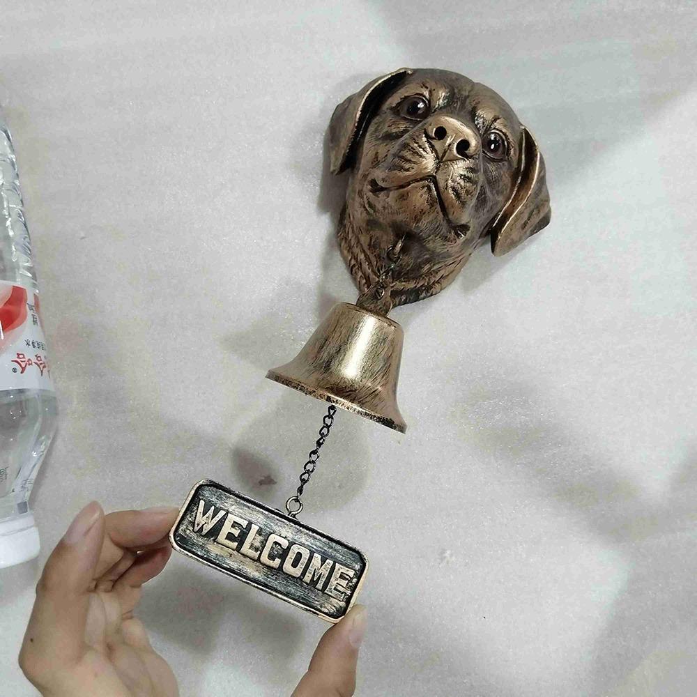 Wandmontierte Hundeförmige Klingelglocke Lautes Läuten Vordertür-Klingelglocke Eingangswanddeko Bauernhaus