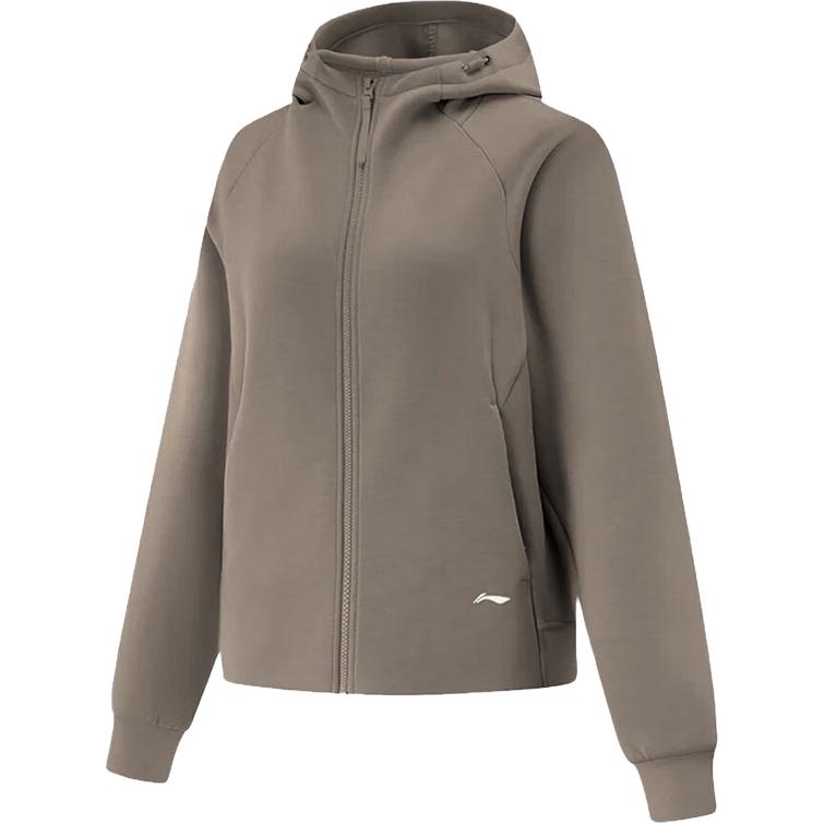 

Li Ning Толстовка на молнии однотонная удобная универсальная повседневная простая куртка Женские куртки AWDV512-6 S