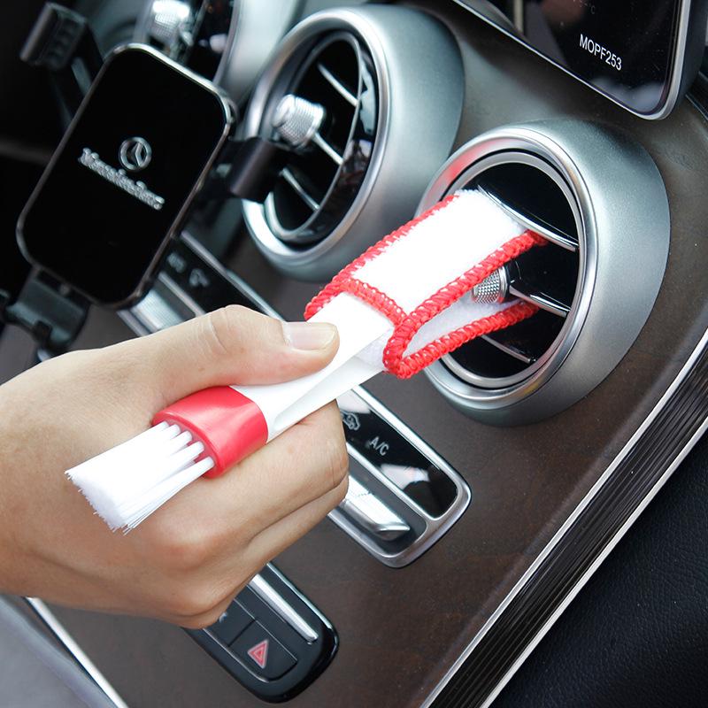 Dual-Headed Crevice and Vent Cleaning Brush for Car and Home