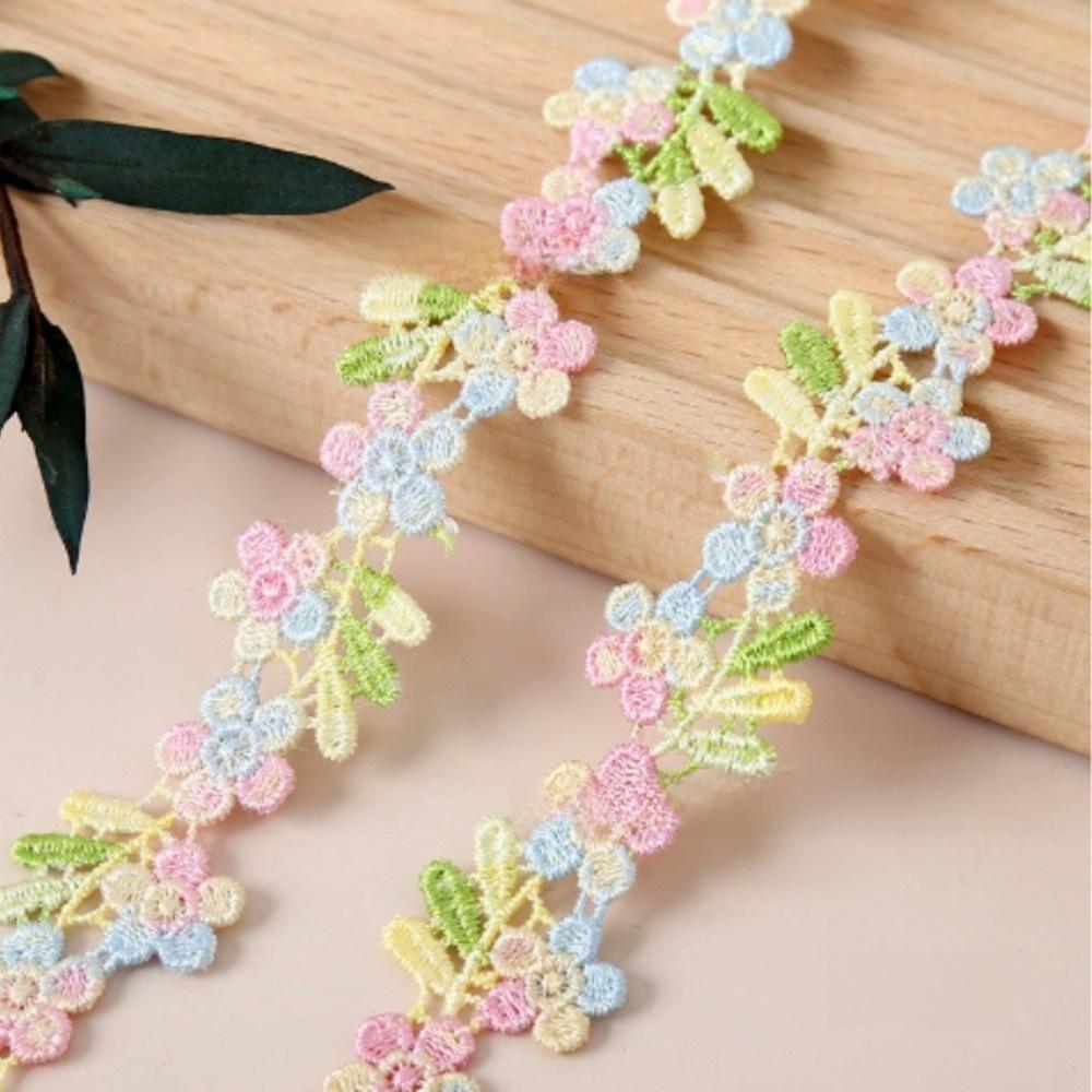 Water-soluble Flower Lace Trim 2cm Wide Small Floral Lace Embroidered Lace Trim  Sewing Projects