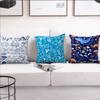 Art Sea Life Blue cushion cover Sofa Living Room Bedroom Headboard Backrest Cushion Square Cushion Nap Time Pillow Case