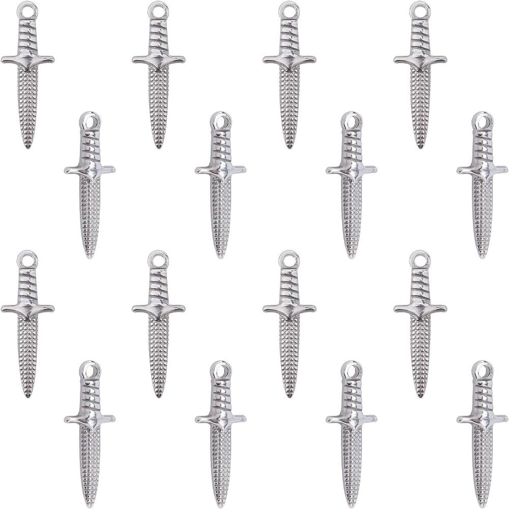 

20 шт. 24 мм античная подвеска-подвеска, маленькие висячие украшения, подвеска в форме кинжала для браслета