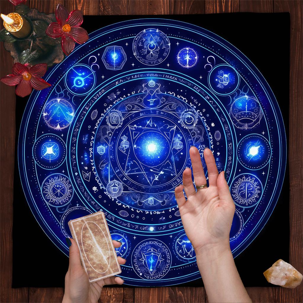 Tarot Tischdecke Mandala Blume des Lebens Altar Tuch Für Divination Meditation Kreis Galaxie Tarot Matte Spirituelle Orakel Karten Pad