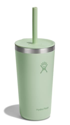 All Around Tumbler with Straw Lid, 20oz (591ml), Stainless Steel, Aloe Vera, Insulated, for Hot or Cold Drinks (Official Japanese Product)