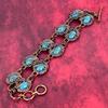 Copper blue turquoise bracelet copper wire wrapped adjustable chain bracelet natural gemstone handmade bracelet copper jewelry gifts for mom