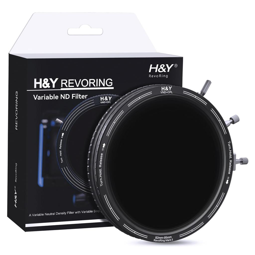 REVORING Variable ND PL Filter CPL Mark with Variable Adapter Compatible with and 95mm Filter and H&Y Filter, 82-95mm, ND3-1000 + II, Ring, 82mm,
