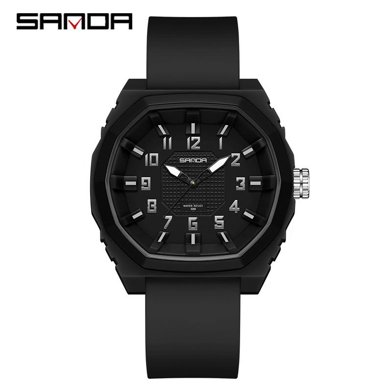 Sanda 2024 Unisex Silicone Strap Student Quartz Watch - Simple Fashion for Kids
