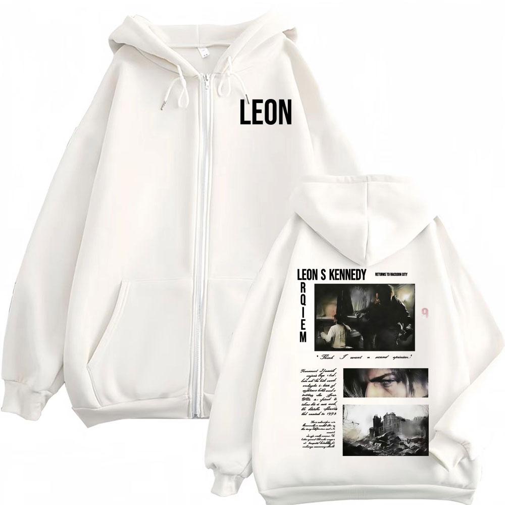 Limited Leon Kennedy Jacket Sweatshirt Resident Evil Requiemm Zip Up Hoodies Men's Clothing Coat