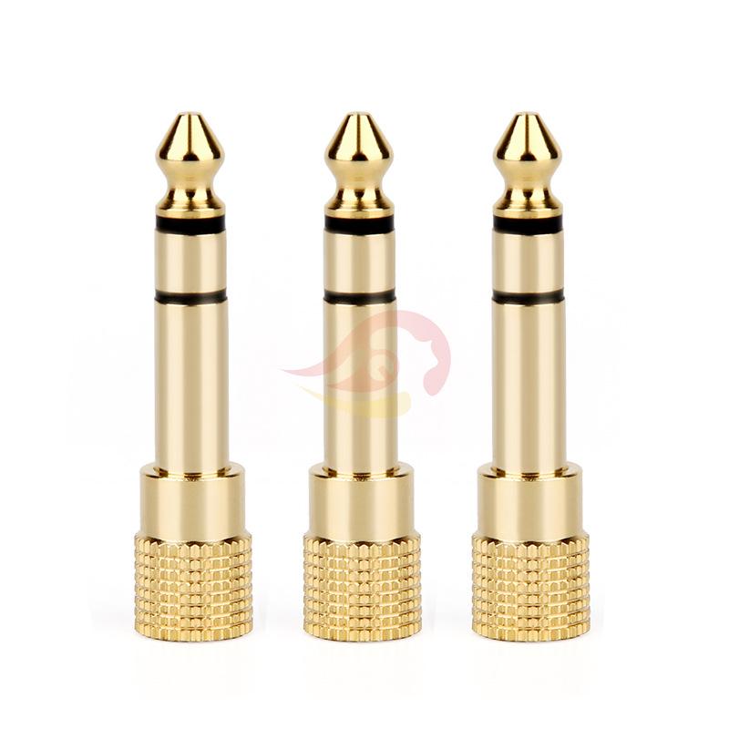 Gold-Plated 6.35mm Male To 3.5mm Female Stereo Adapter