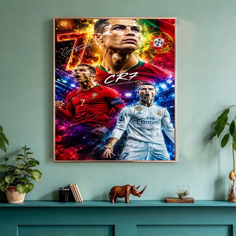 Cristiano Ronaldo 5D Diamond Painting Round Diamond Rhinestones Mosaic Diamond Embroidery Wall Paintings Rhinestones Gift Frameless