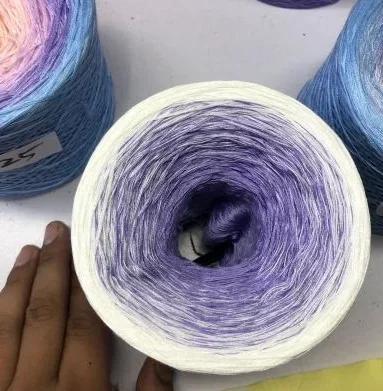 300g/pcs Colorful Pure Cotton Cake Gradient Cotton Rainbow DIY Scarf Shawl Skirt Wool Yarn Crochet