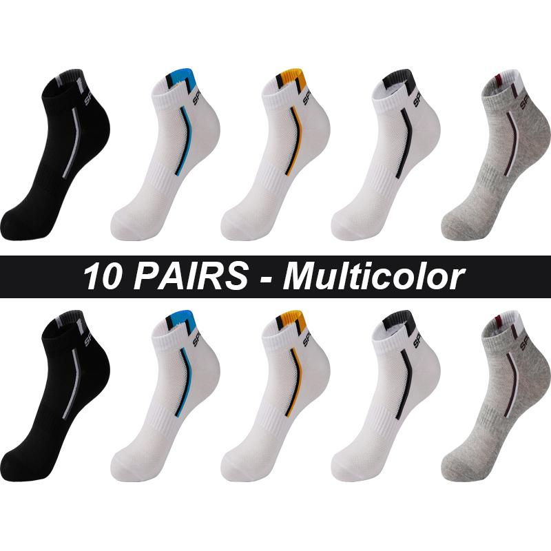 10 párov vysokokvalitné pánske ponožky priedušné bavlnené športové ponožky sieťované ležérne športové letné tenký strih krátke sokken veľká veľkosť 38-48