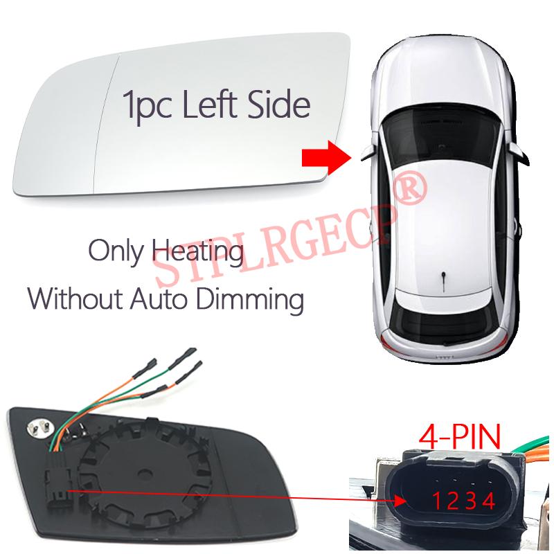Pour BMW Série 5 6 E60 E61 E63 E64 2004-2010 – Verre de rétroviseur latéral chauffant de remplacement avec plaque