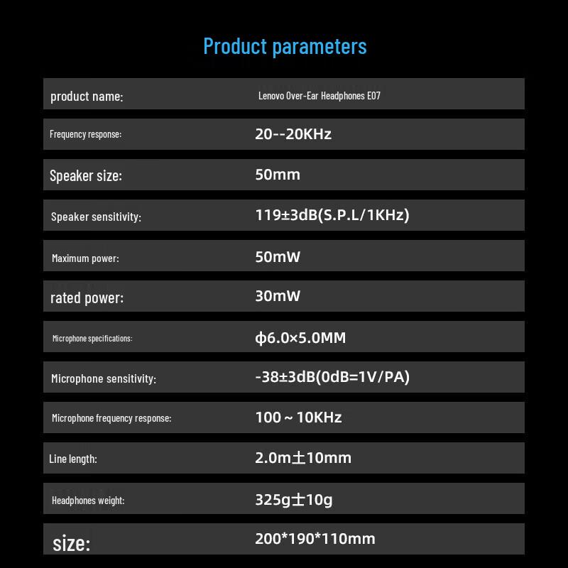 ThinkPlus Lenovo E07 7.1 Surround Sound Gaming Headset