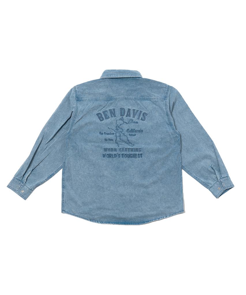 BEN DAVIS White Label Bleach Twill Shirt Charcoal