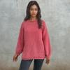 Women's Plus Size Chunky Knit Roll Neck Sweater - Solid Color Loose Pullover for Autumn/Winter