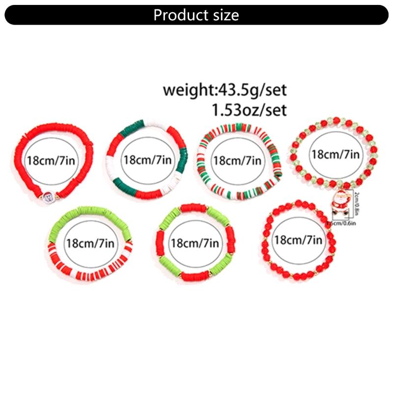 Multifuntional Elastic Bead Bracelet Soft Clay Adjustable Bracelets Set for Christmas Celebration and Everyday Wear