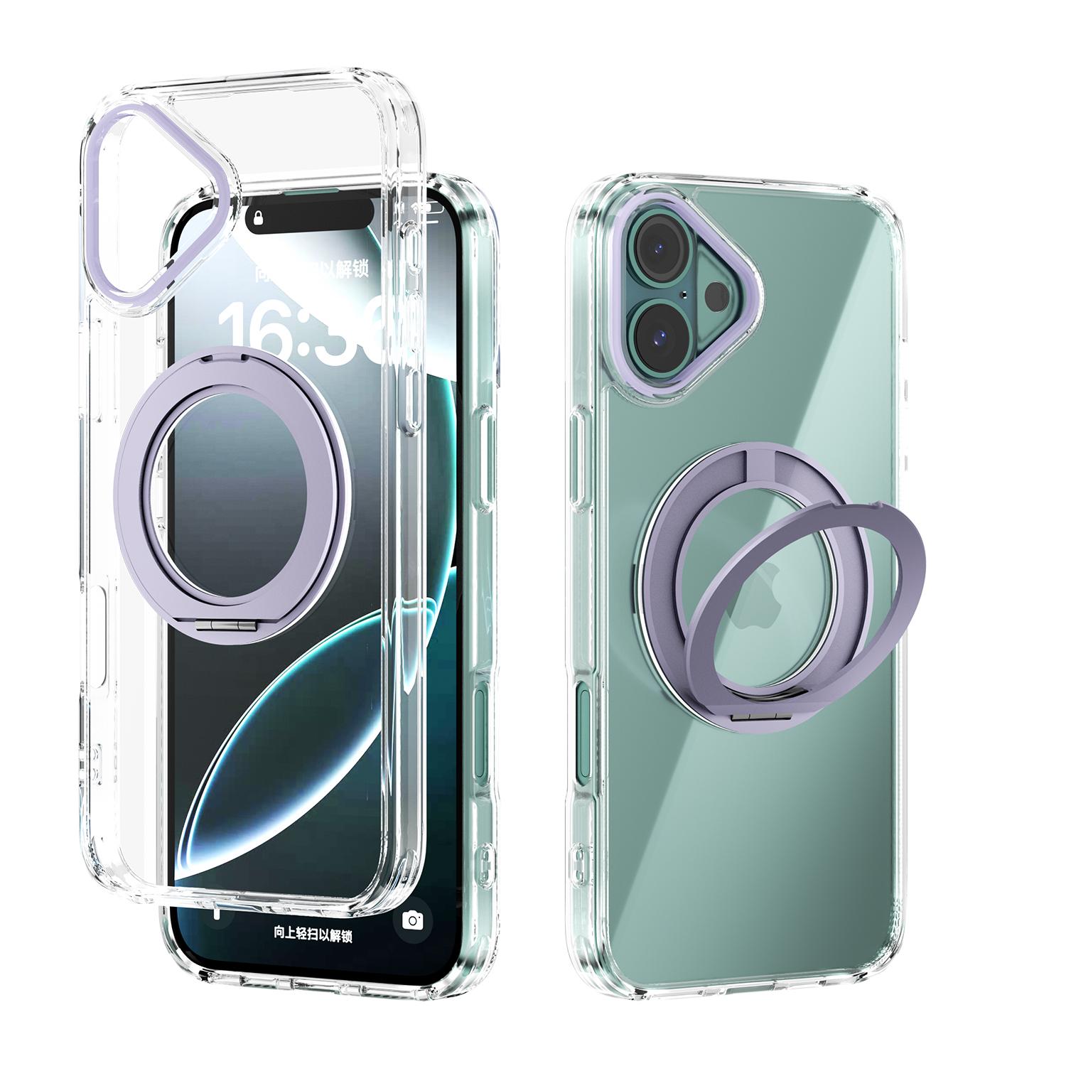 

For Apple iPhone 16 Pro Max 16 Plus Case Fashion Magsafe Protective Shell Dida Ring Holder Back Cover iPhone 16 Pro Max