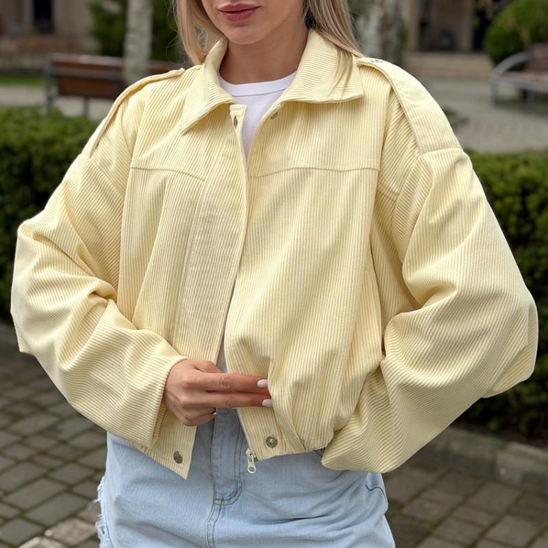 Womens Vintage French Style Long Sleeve Jacket 2026 Fall Casual Workwear Relaxed Fit Zip Up Cardigan Outerwear