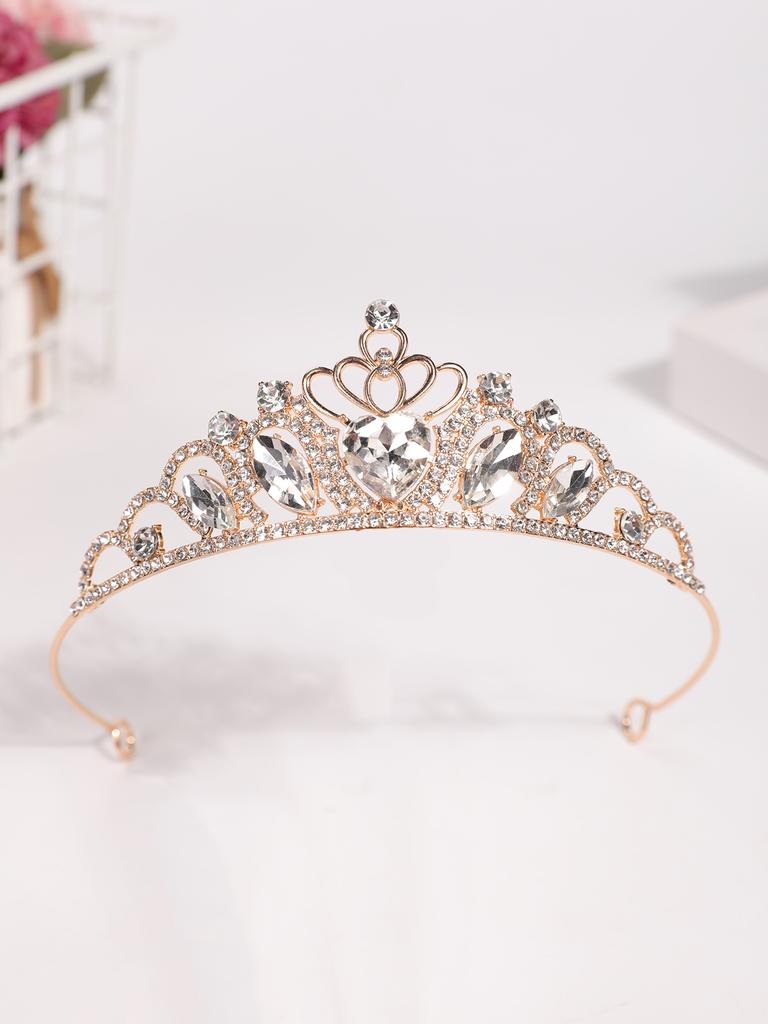 1Pcs Headpiece Rhinestone Alloy Crown Bride Princess Crown Wedding Accessories Crown Hair Accessory Cake Decoration Crown