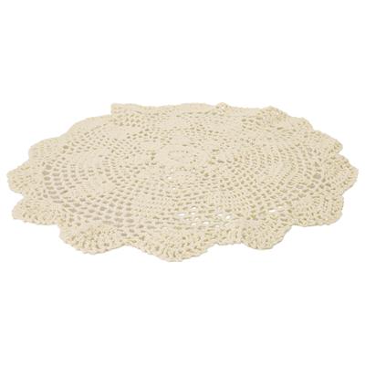 Hochwertige Deckchen Tischdecke Matte Spitze Runde Tischdecke Weiß/Beige 40cm/15.74inch Baumwolle Landhaus Vintage