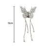 Shiny Rhinestones Butterfly Hair Claw Clips For Women Girl Vintage Long Chain Tassel Claw Clip New Chinese Style Accessories