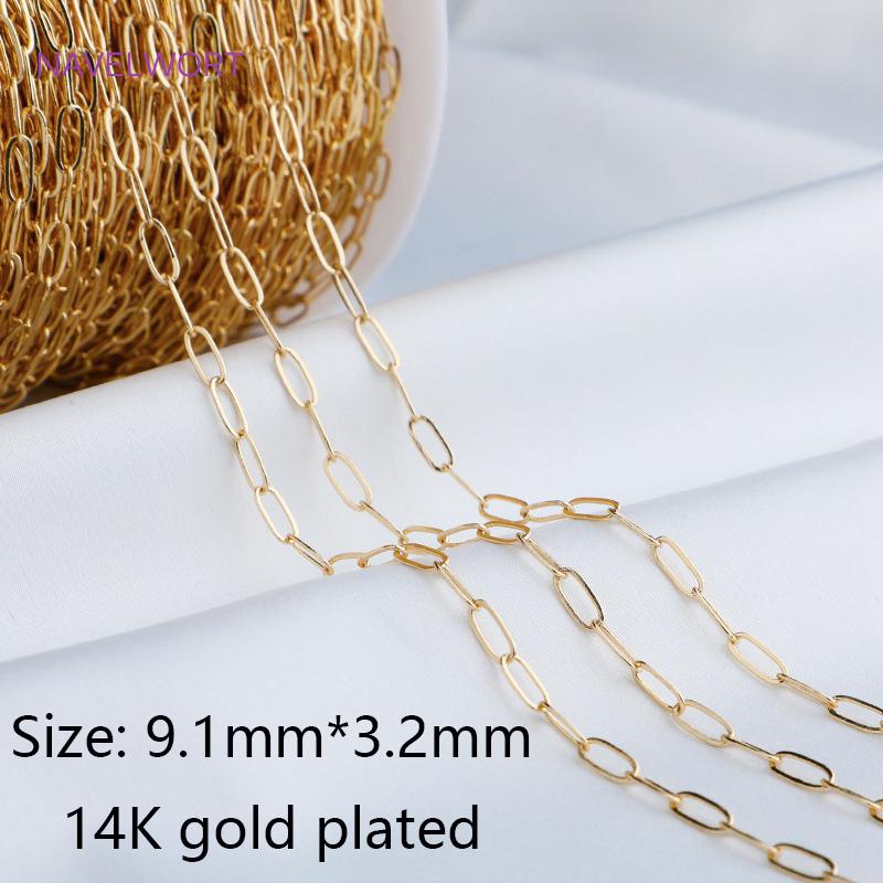 Wholesale 14K Gold Plated Brass Metal Loose Chains Bulk Chains For Jewelry Making,DIY Handmade Jewellery Making Supplies