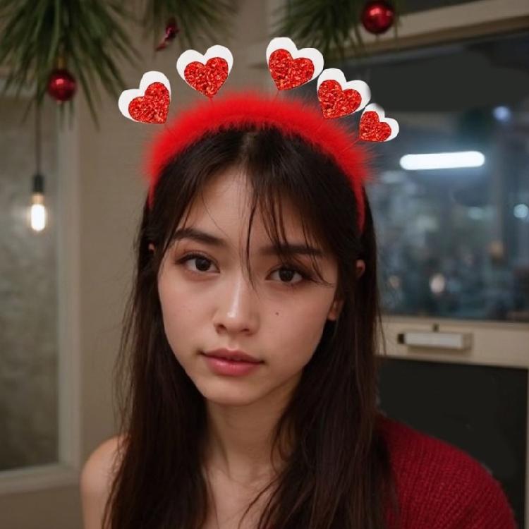 Opaska walentynkowa dla kobiet i mężczyzn Błyszcząca opaska z sercem Walentynki Akcesoria na przyjęcie urodzinowe na festiwal