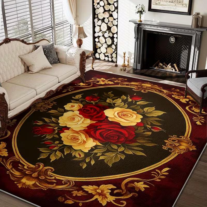 

Red Bohemian Persian Style Rug Living Room Sofa Mat Luxury Carpet Bedroom Floor Cover Home Decor Indoor Entrance Door Mat 40x60CM