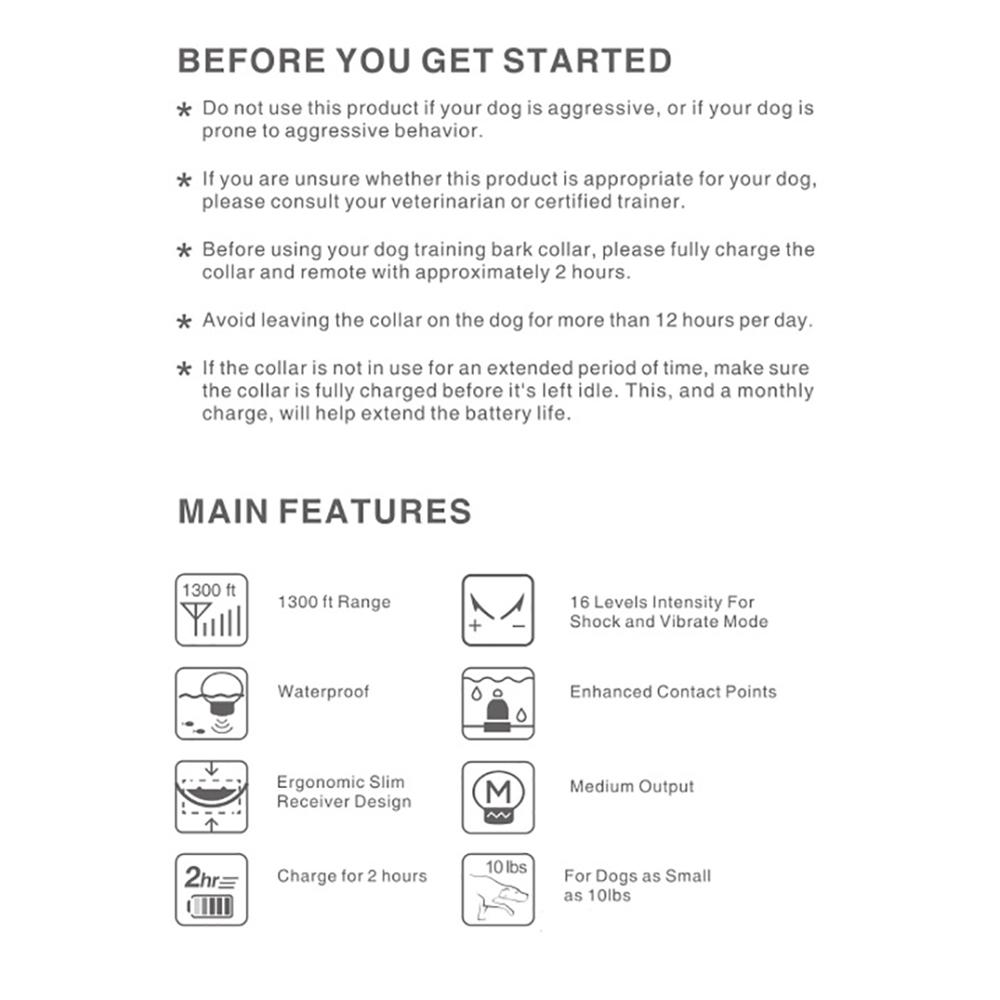 Remote Dog Training Collar Rechargeable Waterproof Dog Trainer Tool With Remote